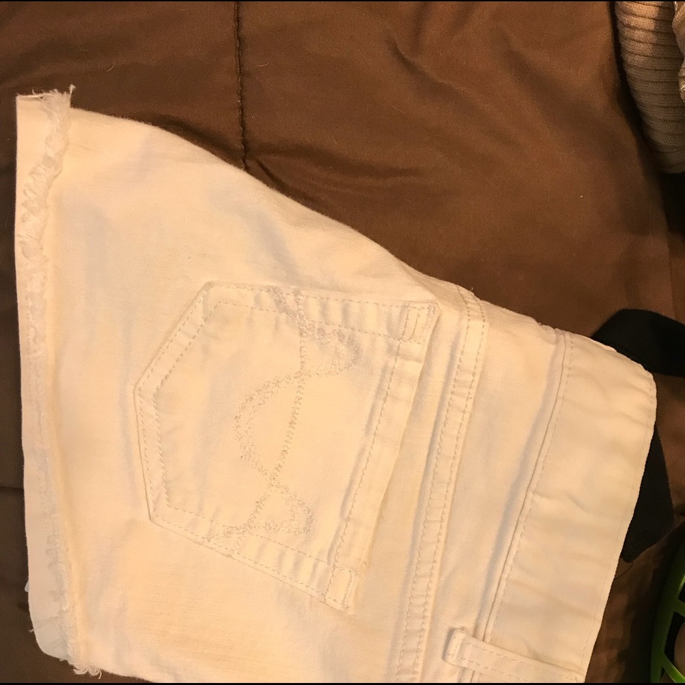 White jean shorts
